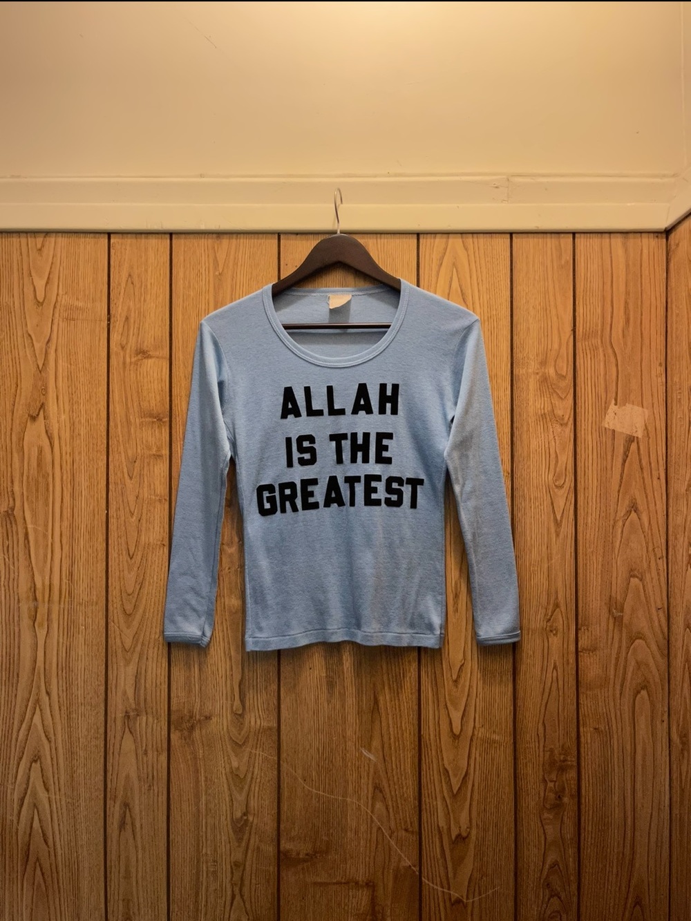 Vintage “Allah Is the Greatest” Fitted Wide Neck Long Sleeve Women’s SMALL
